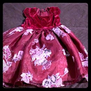 Beautiful wine color with flowers dress